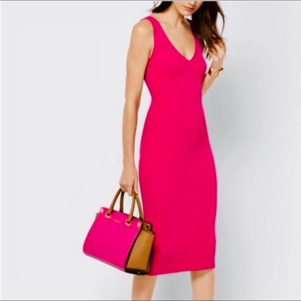 GENTLY used Michael kors ribbed sweater midi dress